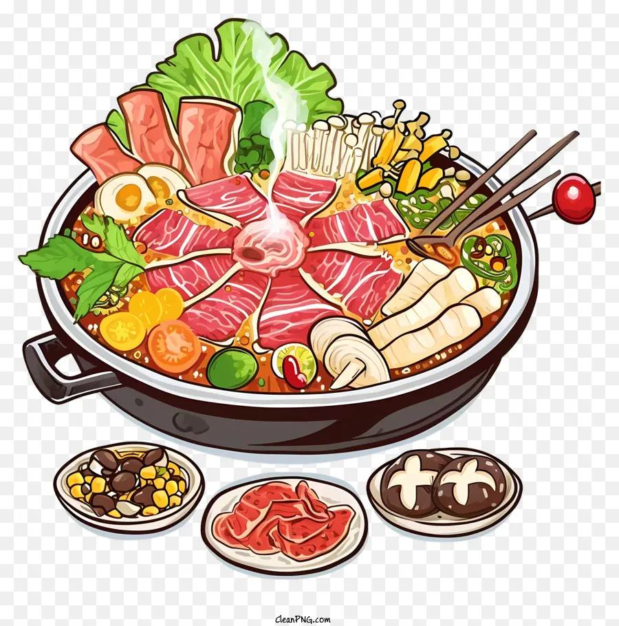 Cartoon Chinese Hot Pot，Hot Pot PNG