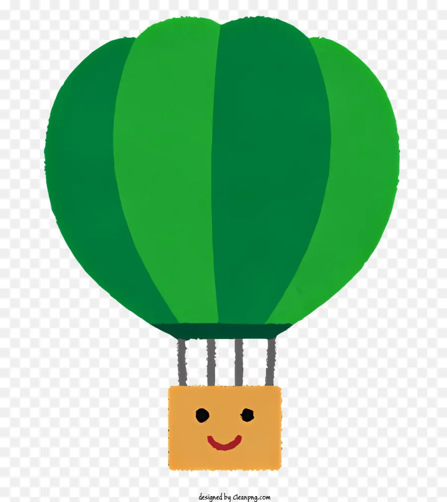 Verde Balão De Ar Quente，Balão De Rosto Sorridente PNG
