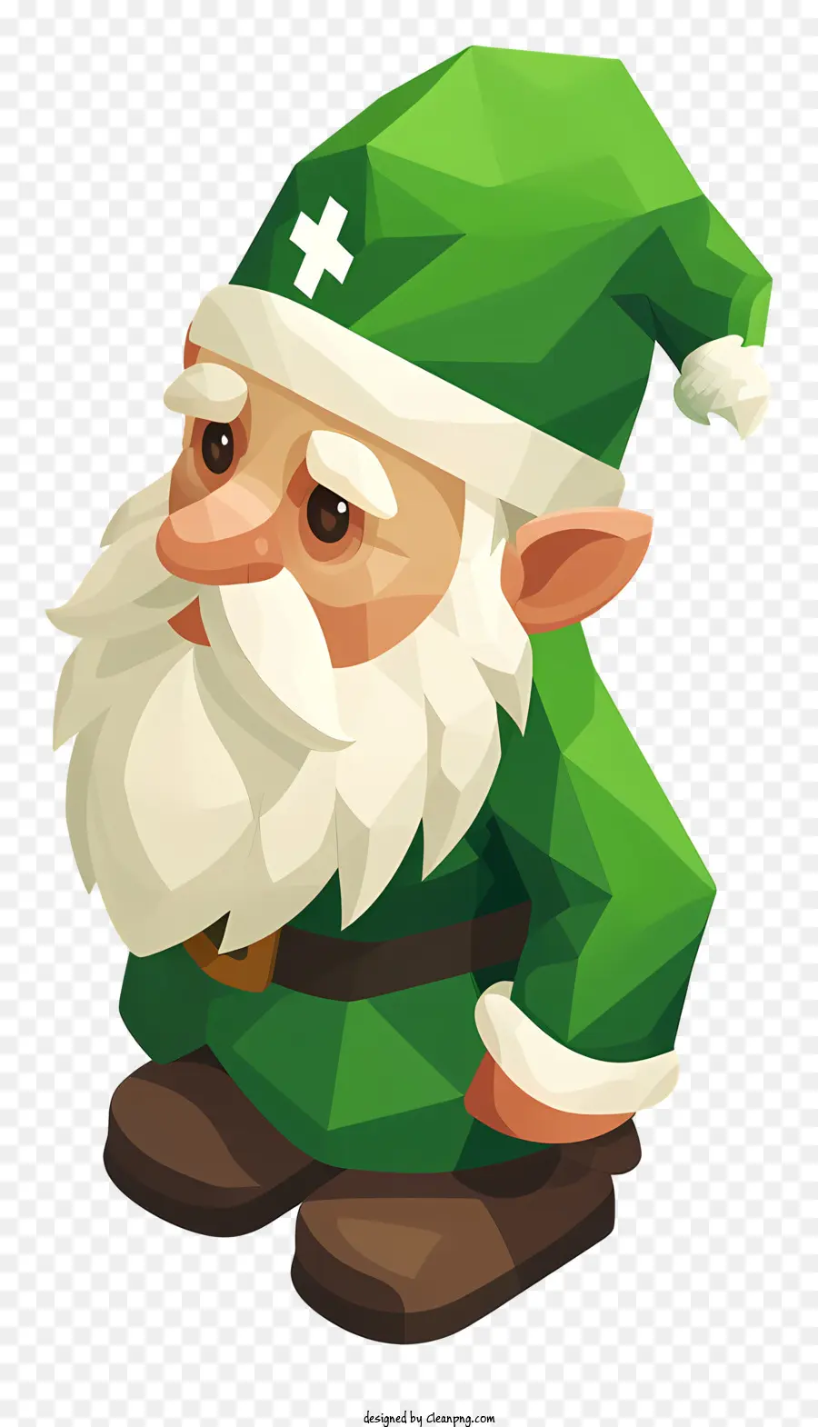 St Patricks Day Gnome，Low Poly Elf PNG