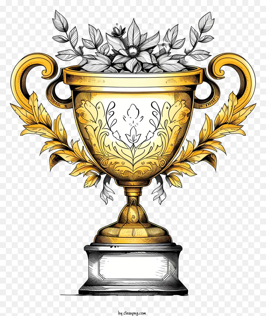 Troféu Doodle，Troféu Dourado PNG