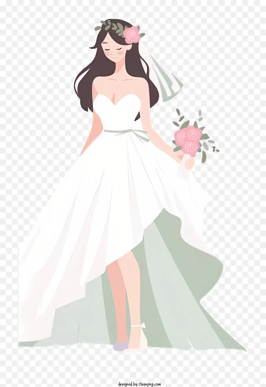 Caricatura De Noiva，Vestido De Noiva PNG