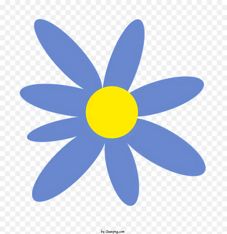 Azul Margarida Flor，Daisy Do Centro Amarelo PNG