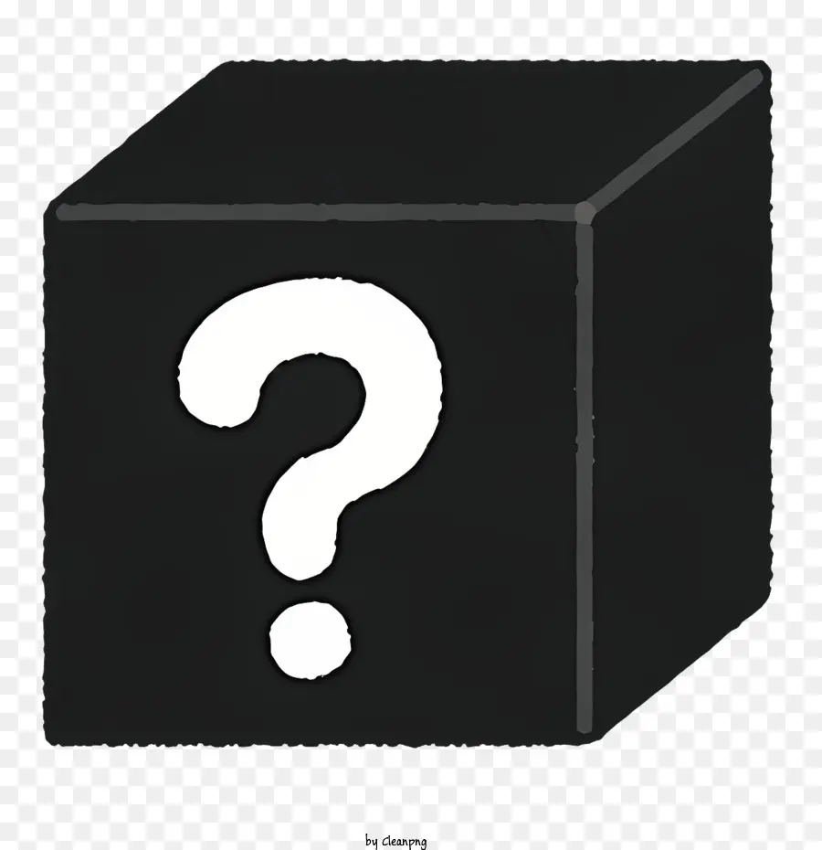 Cube Preto，Ponto De Interrogação Branco PNG