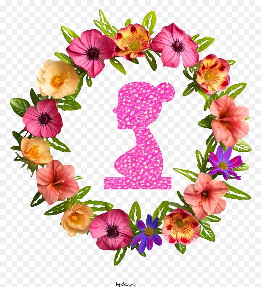 Símbolo De Gênero Feminino E Emoji De Flores，Silhueta De Flor PNG