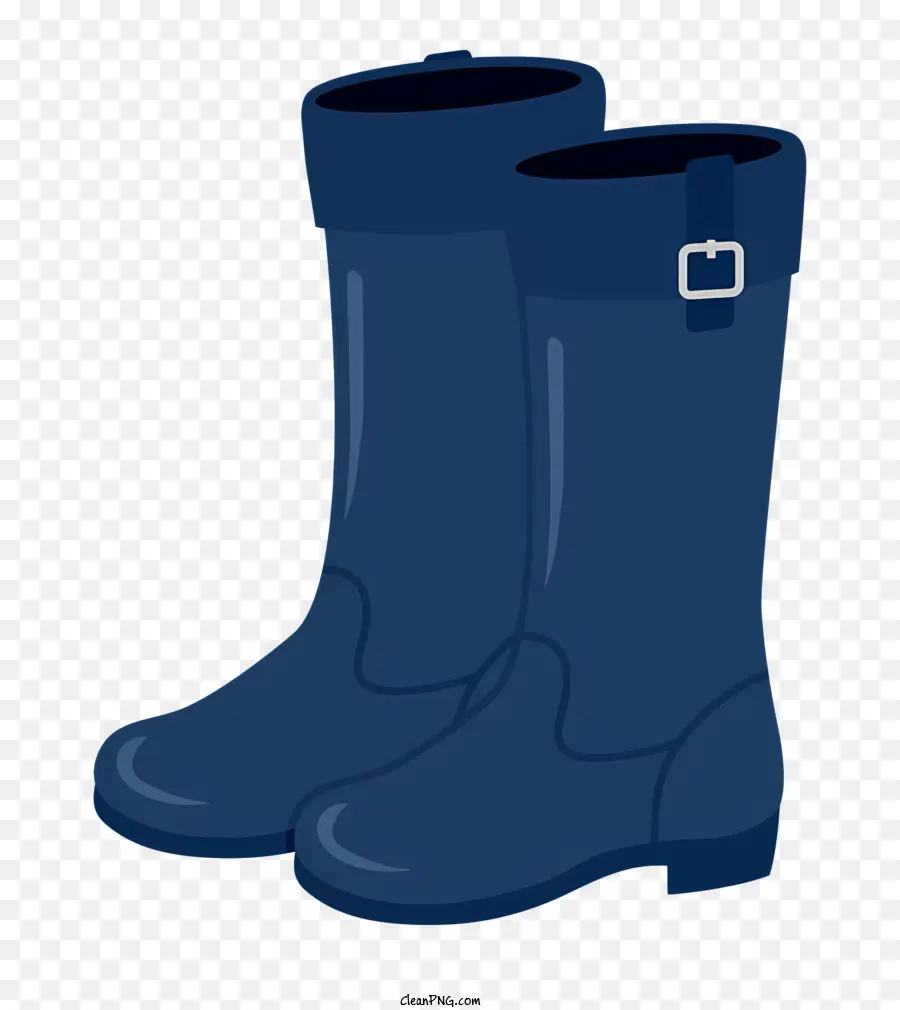 Botas De Borracha Azul Marinho，Botas De Borracha De Fivelas De Metal PNG