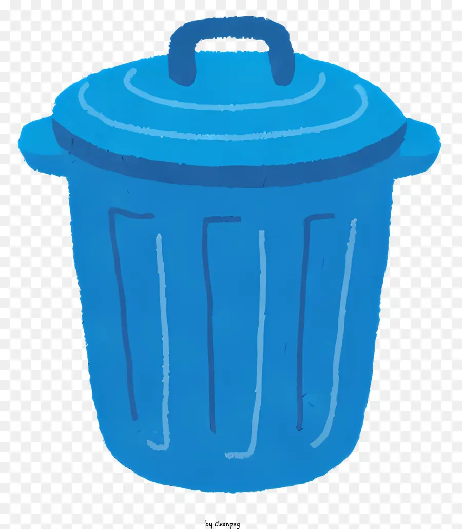 Garbage Can，Azul PNG