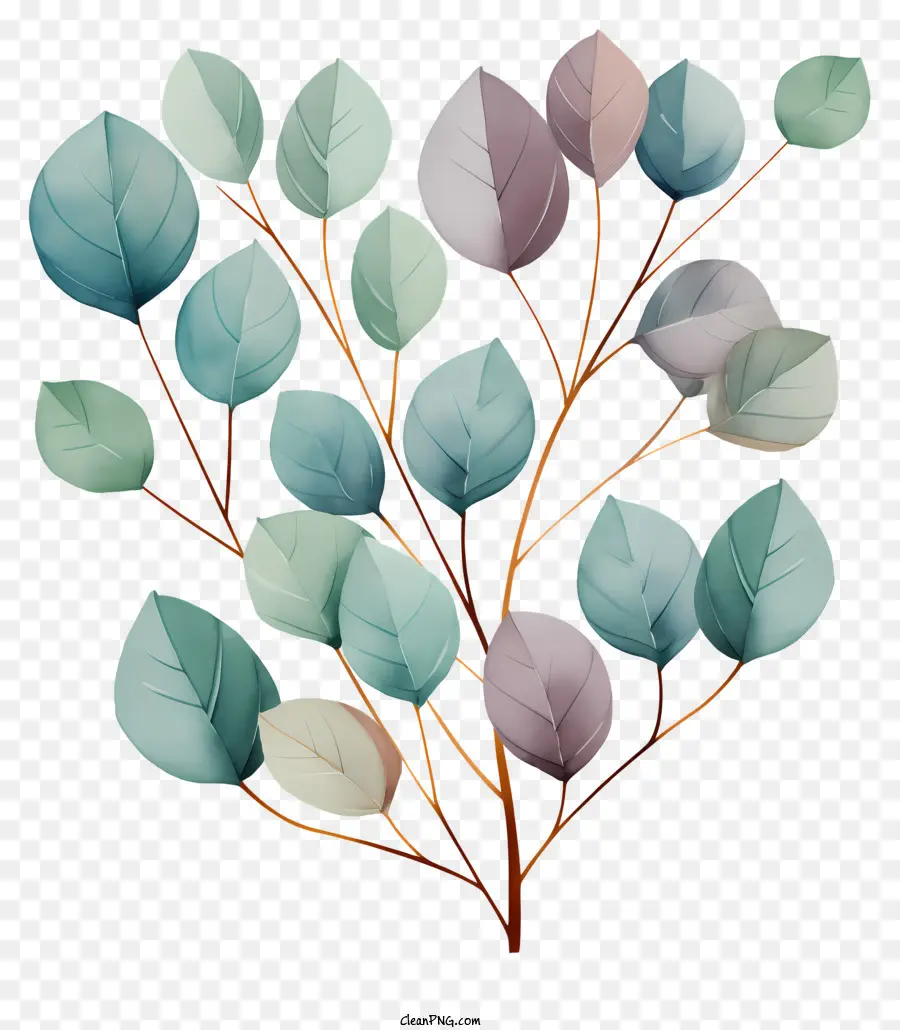 Folhas De Aquarela Em Pastel，árvore PNG