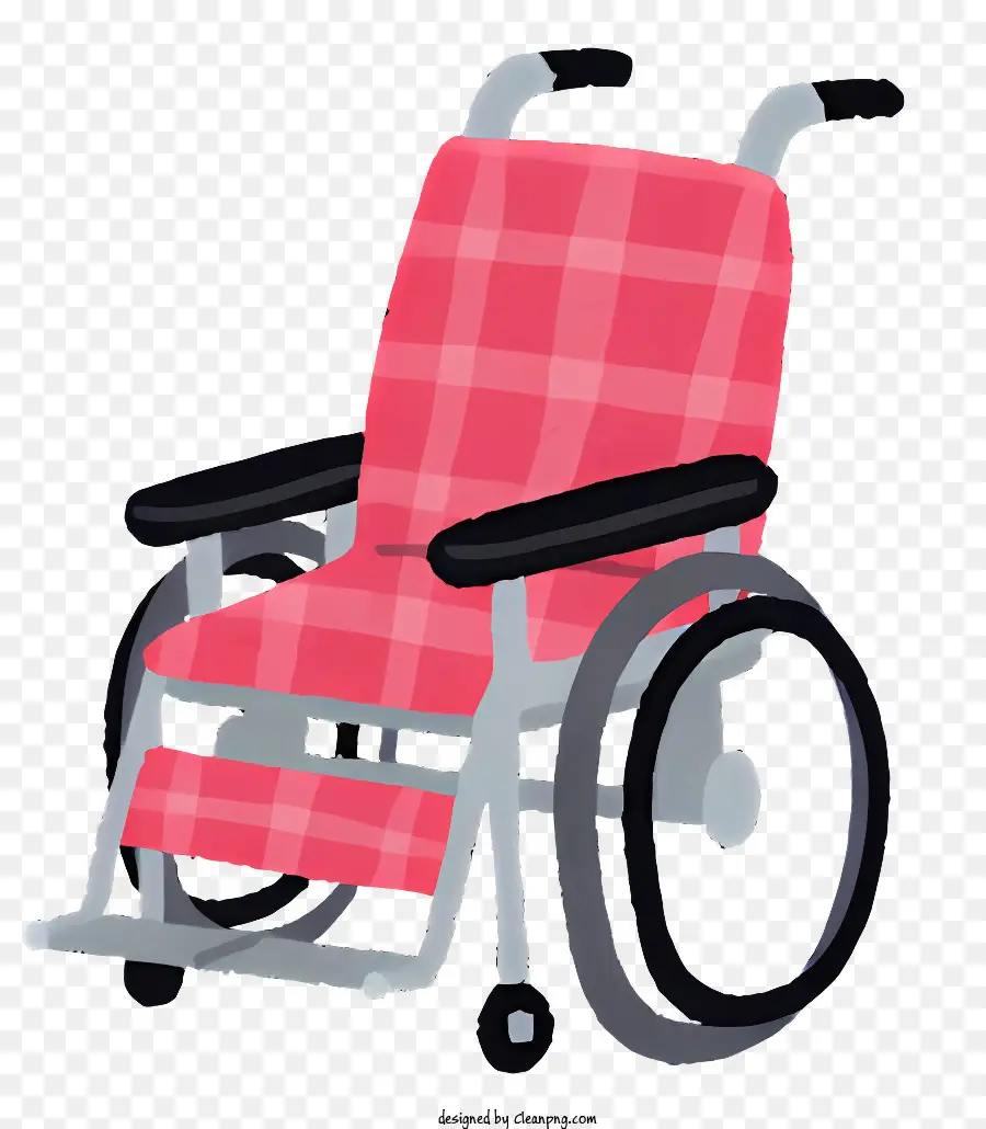 Cadeira De Rodas Xadrez Vermelho，Quatro Rodas PNG