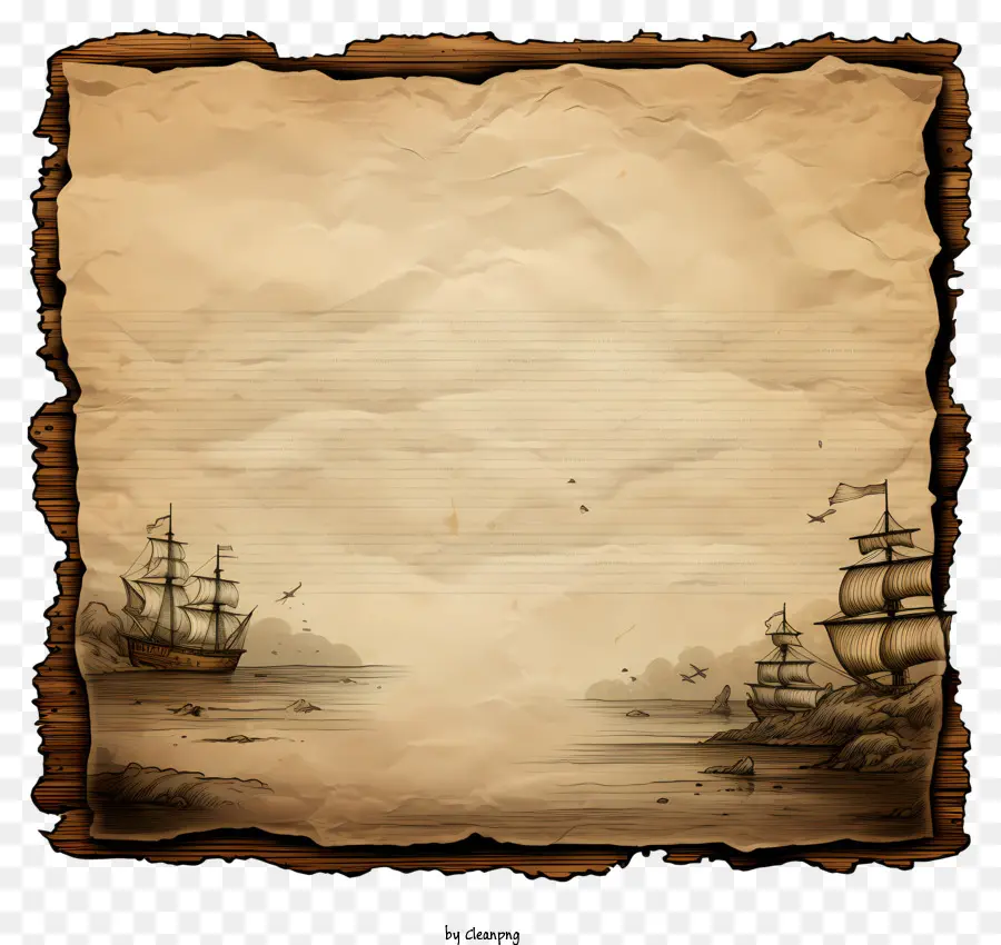 Papel Antigo Estilo Doodle，Navegação De Navios PNG