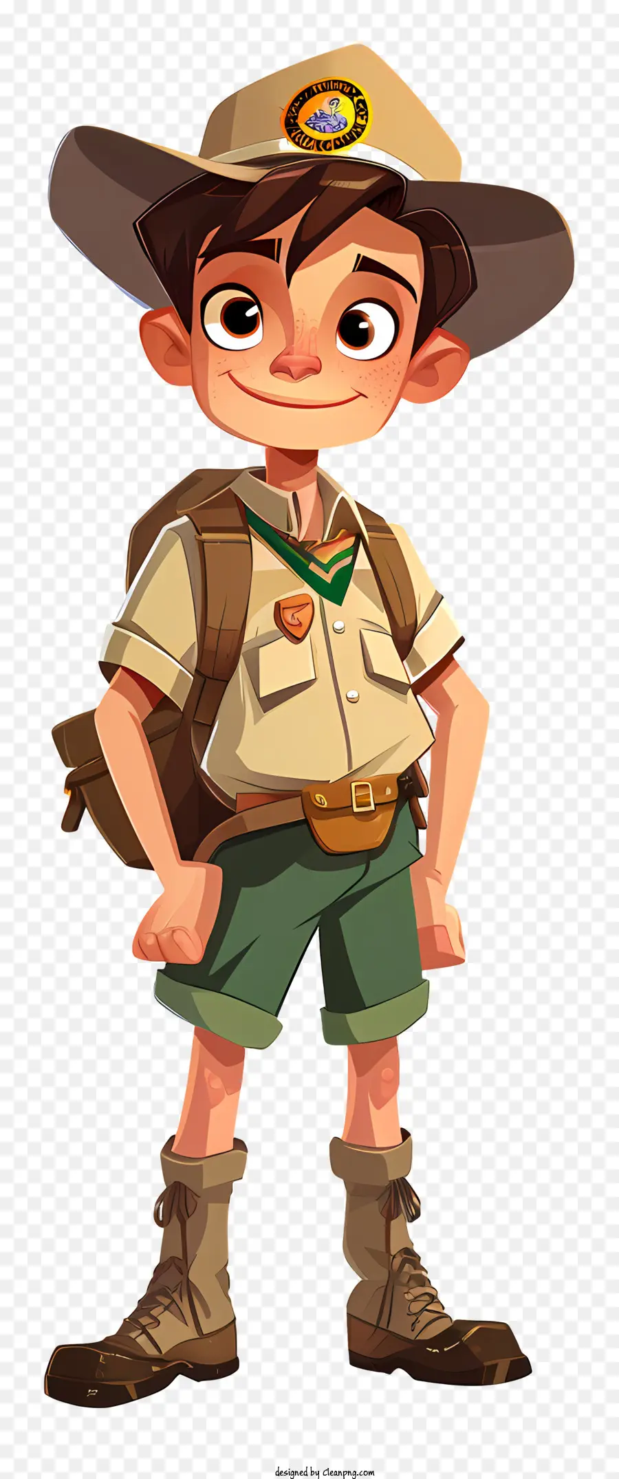 Escoteiro De Meninos，Menino Vestindo Camisa Verde PNG