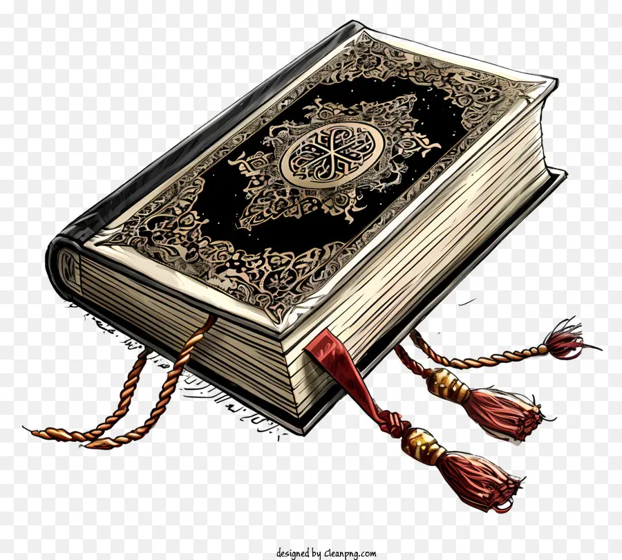 Doodle Sagrado Livro Do Alcorão，Grande Livro Preto PNG