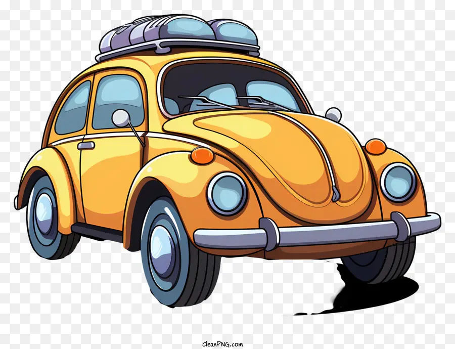 Carro De Desenho Animado De Estilo De Esboço，Volkswagen Beetle Vintage PNG