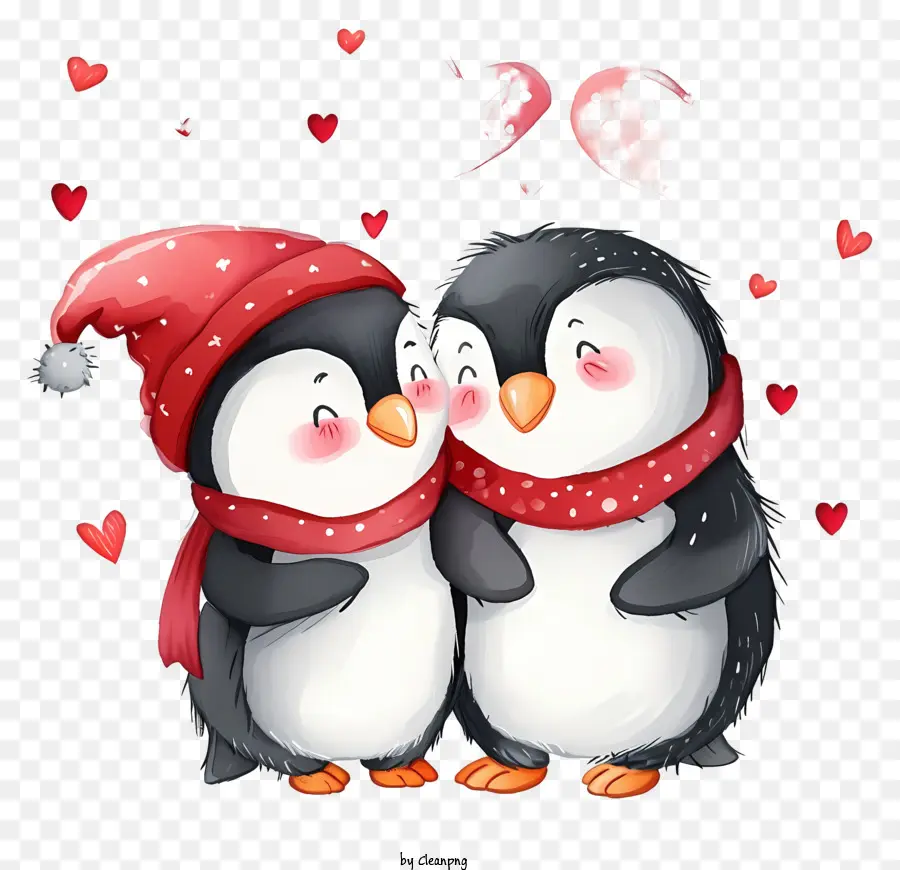 Design De Personagem De Desenho Vetorial，Valentine Penguin PNG