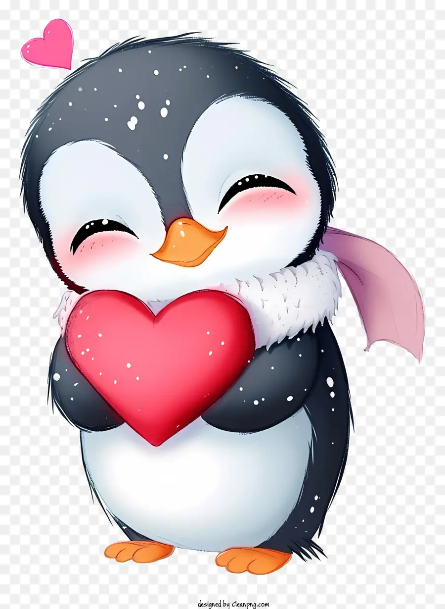 Cartoon Valentine Penguin，Pinguim Bonito PNG