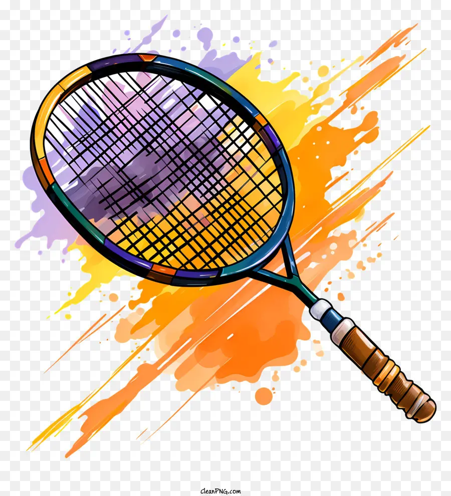 Badminton Em Aquarela，Raquete De Tênis PNG