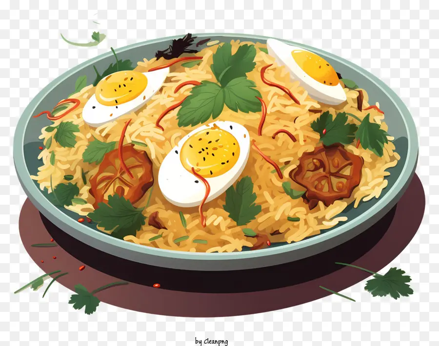 Frango Desenhado à Mão Biryani，Arroz Frito PNG