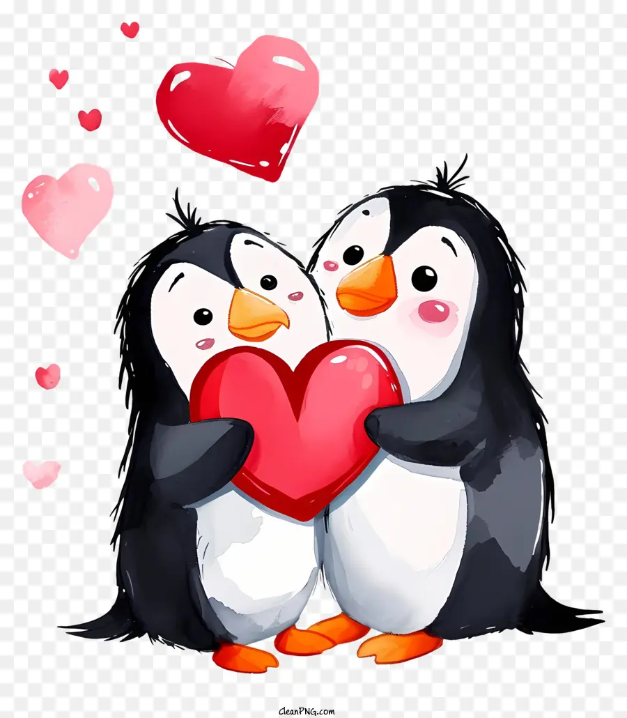 Design De Personagem De Desenho Vetorial，Valentine Penguin PNG