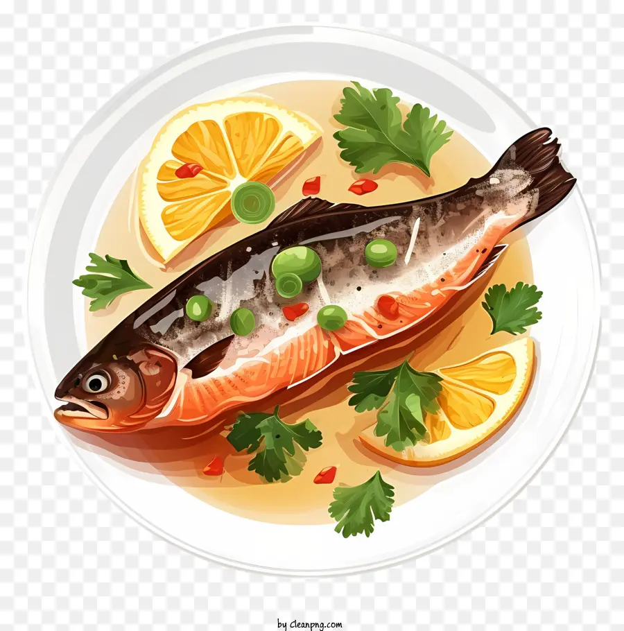 Ícone De Prato De Peixe，Salmão PNG