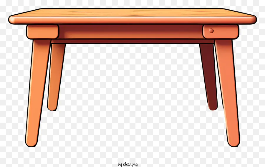 Mesa De Desenho Animado Plano，Pequena Mesa De Madeira PNG