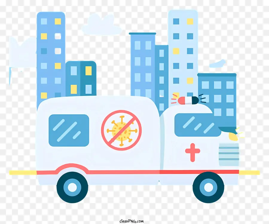 Carro De Ambulância De Desenho Animado，Caminhão Médico PNG