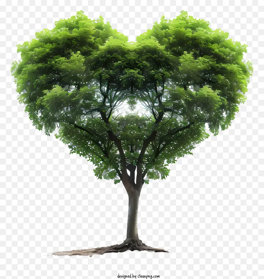 árvore Em Forma De Coração，árvore Verde PNG
