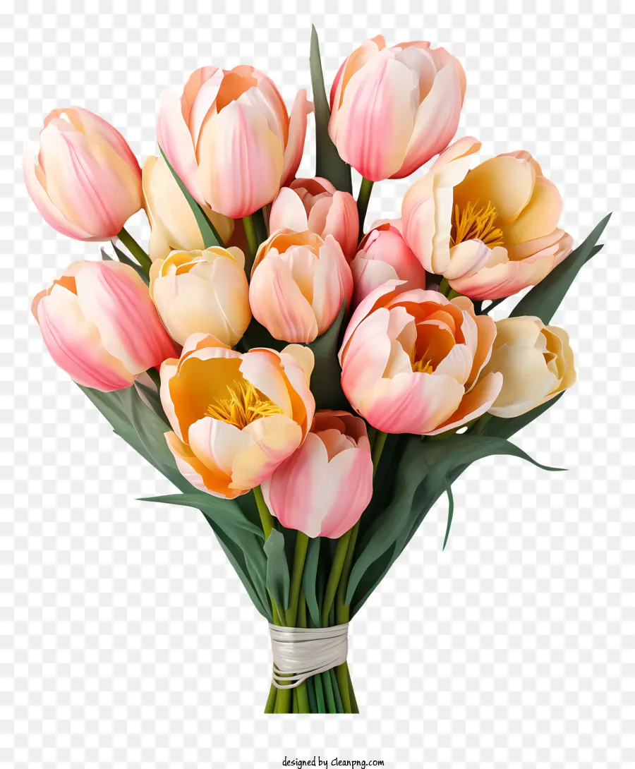 Buquê De Tulipas Pastel，Buquê PNG