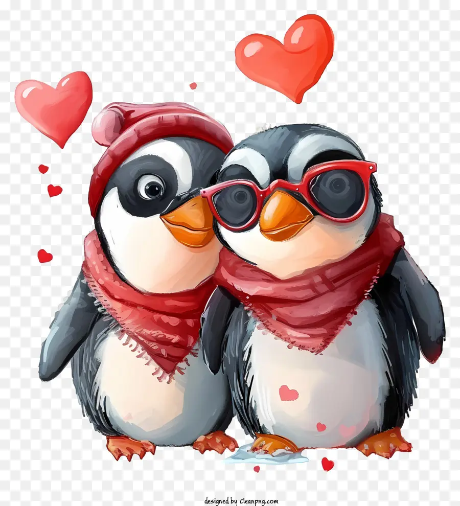 Ilustrações Detalhadas De Personagens，Valentine Penguin PNG