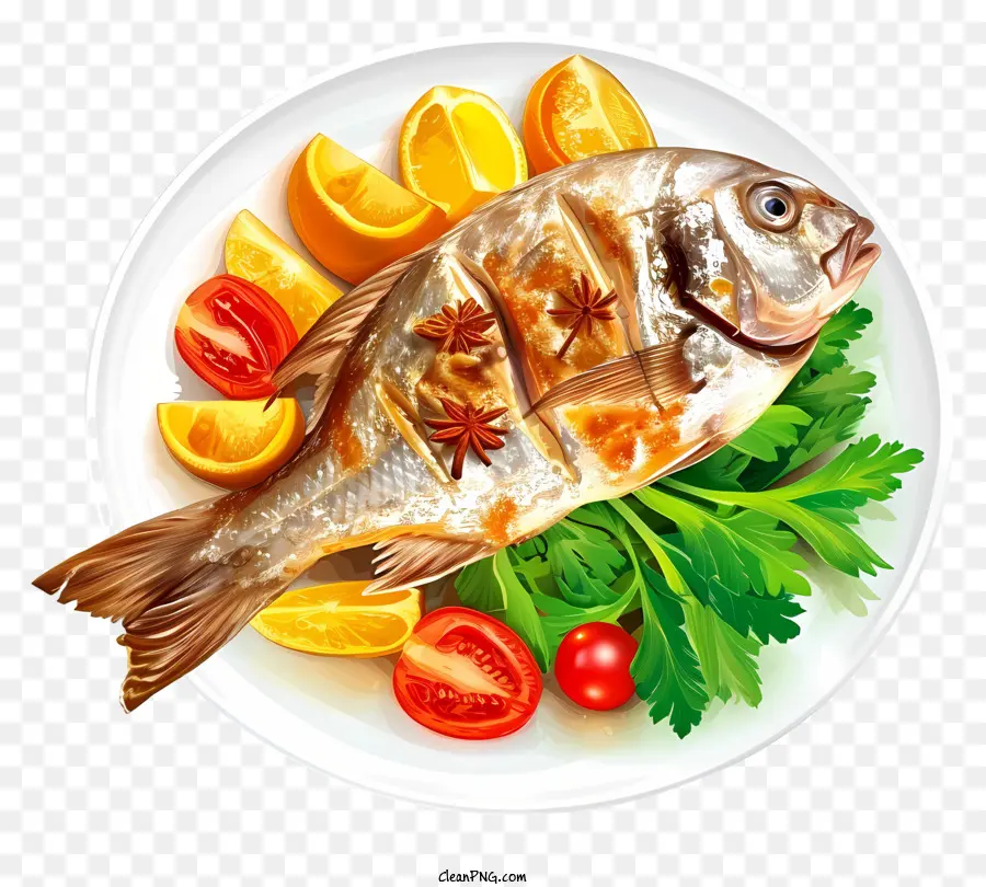 Design De Desenho Vetorial，Fish Dish PNG