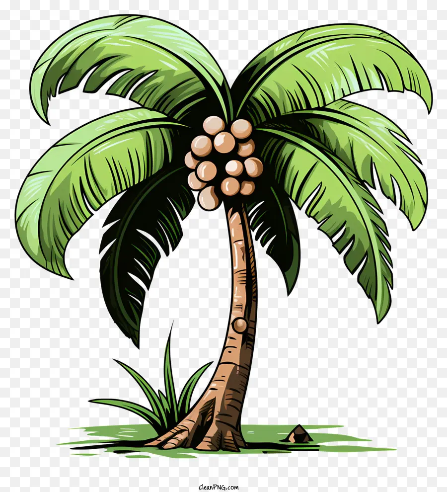 árvore De Coco Desenhada à Mão，Palmeira PNG