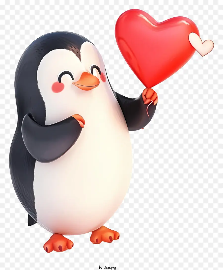 Psd 3d Penguin Valentine，Bonito Dos Desenhos Animados Penguin PNG
