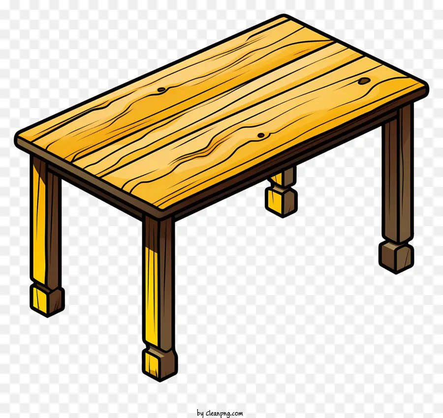 Mesa De Desenho Animado Estilo Doodle，Mesa De Madeira PNG