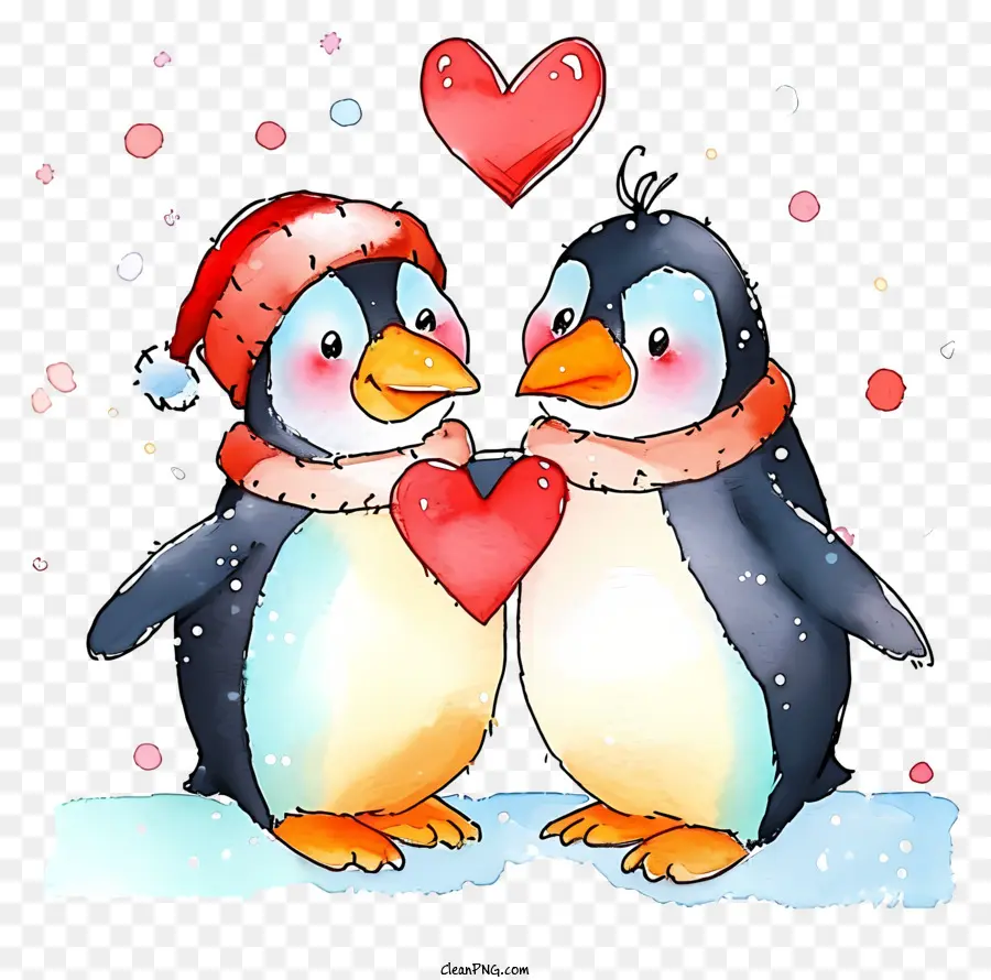 Penguin Aquarela Dos Namorados，Pinguins PNG
