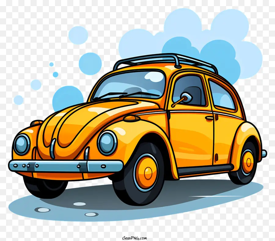 Carro De Desenho Animado Em Estilo Doodle，Volkswagen Beetle PNG