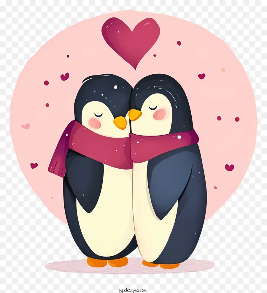 Ilustração Vetorial Plana Minimalizada，Valentine Penguin PNG