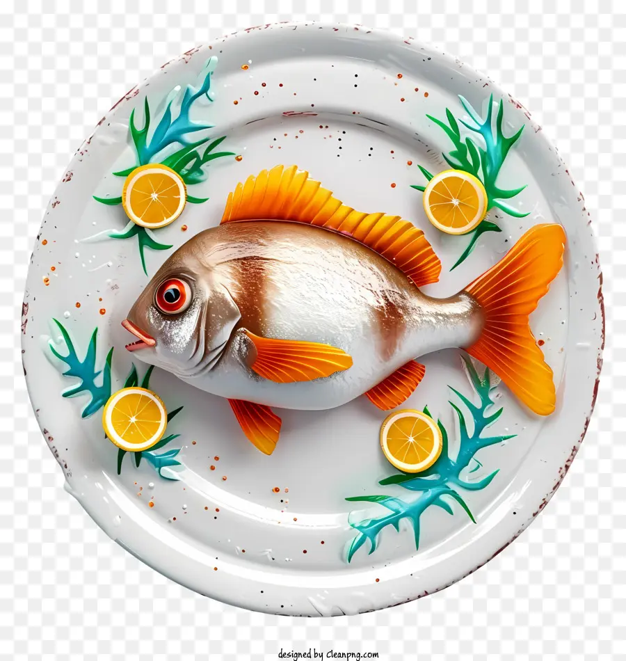 Prato De Peixe De Desenho Animado，Peixe PNG