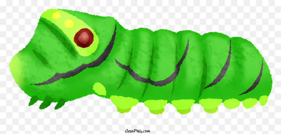 Cartoon Caterpillar，Verde Caterpillar PNG
