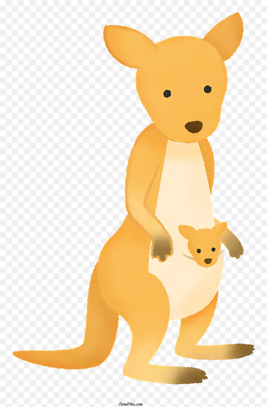 Cartoon Canguru，Kangaroo Com Bebê PNG