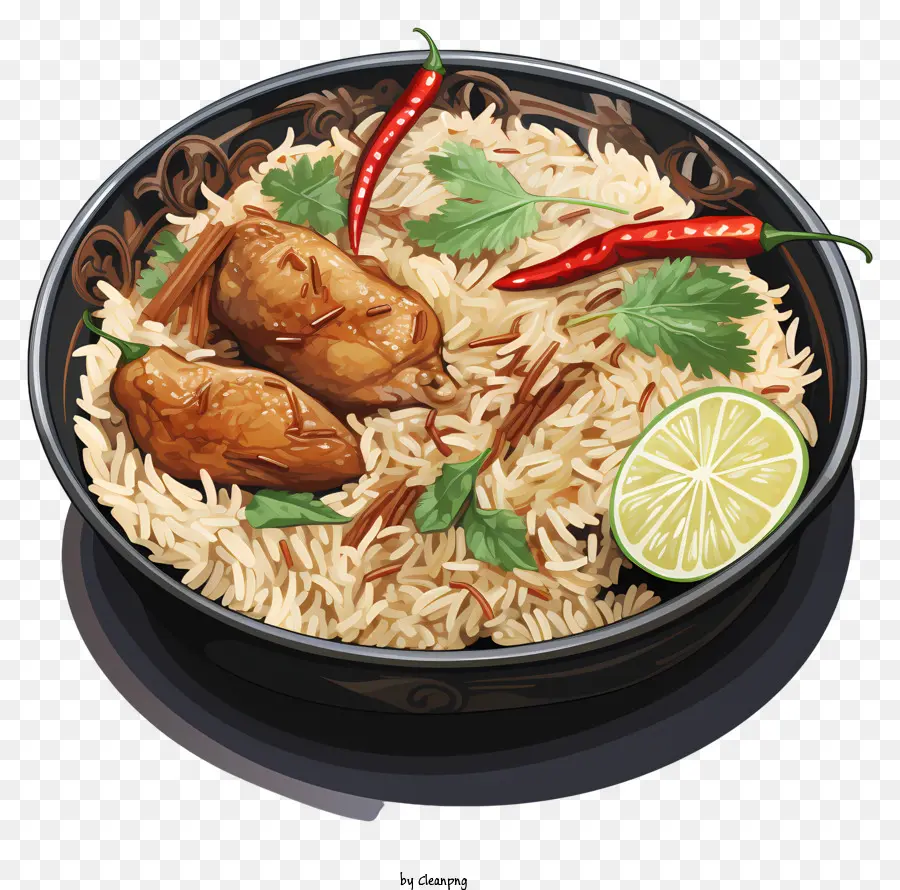 Frango Aquarela Biryani，Arroz PNG