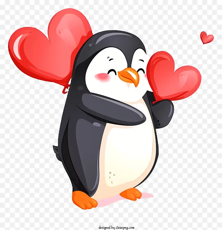 Valentine Penguin Simplistic Vector Art，Cartoon Penguin PNG
