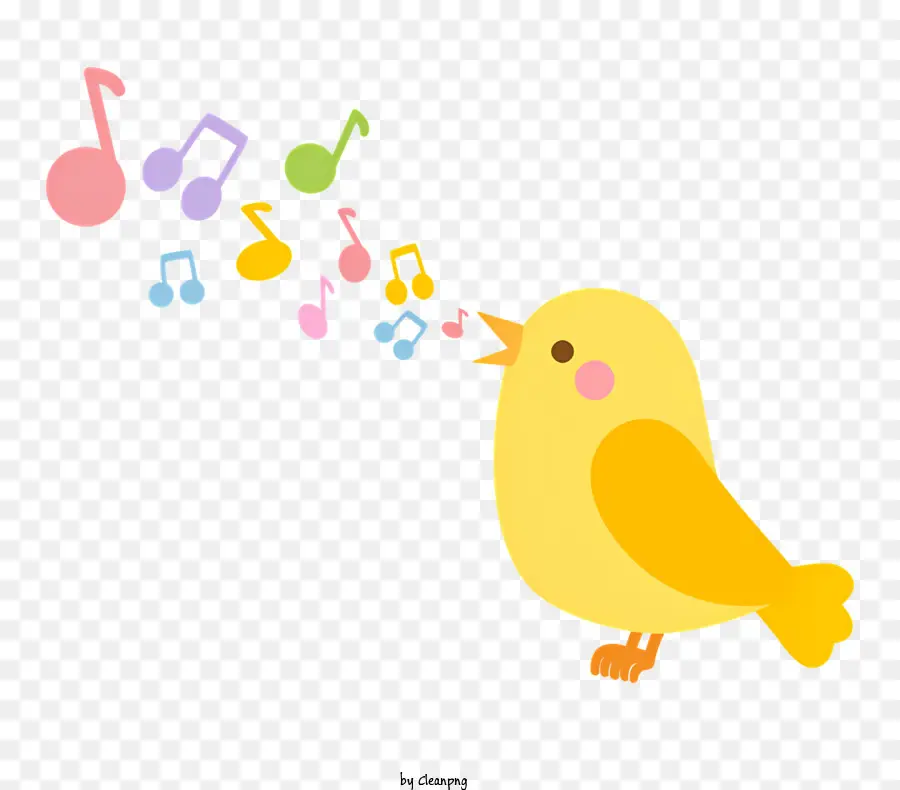 Música，Pássaro Amarelo PNG