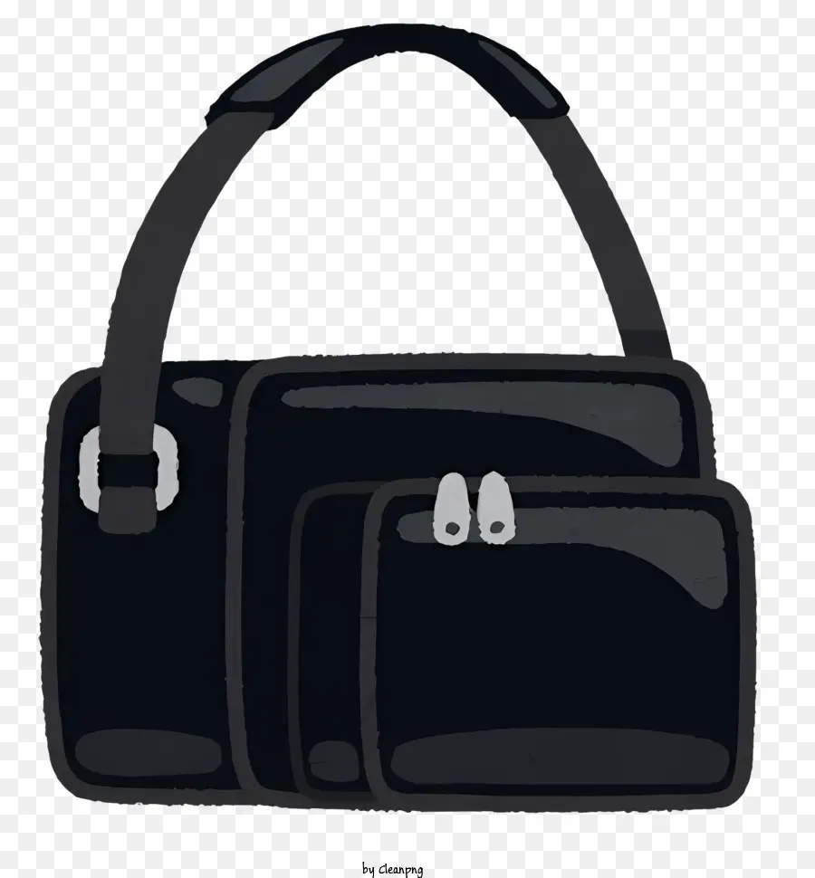 Preto Bolsa，Fivelas De Metal PNG