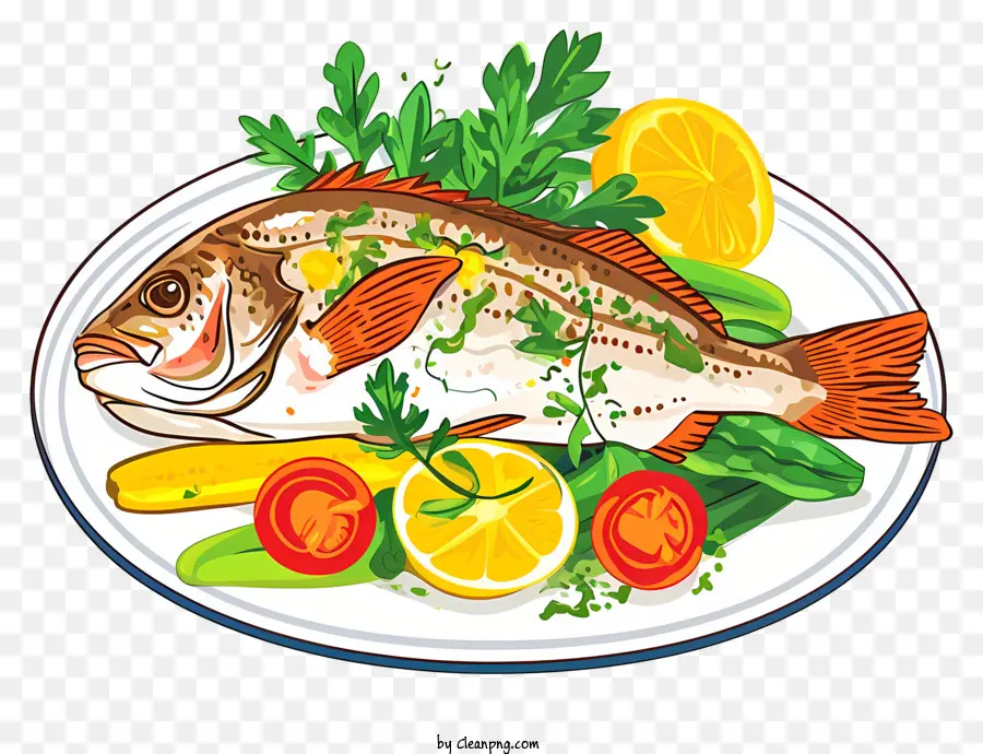 Arte Do Vetor Simplista De Prato De Peixe，Prato De Comida PNG