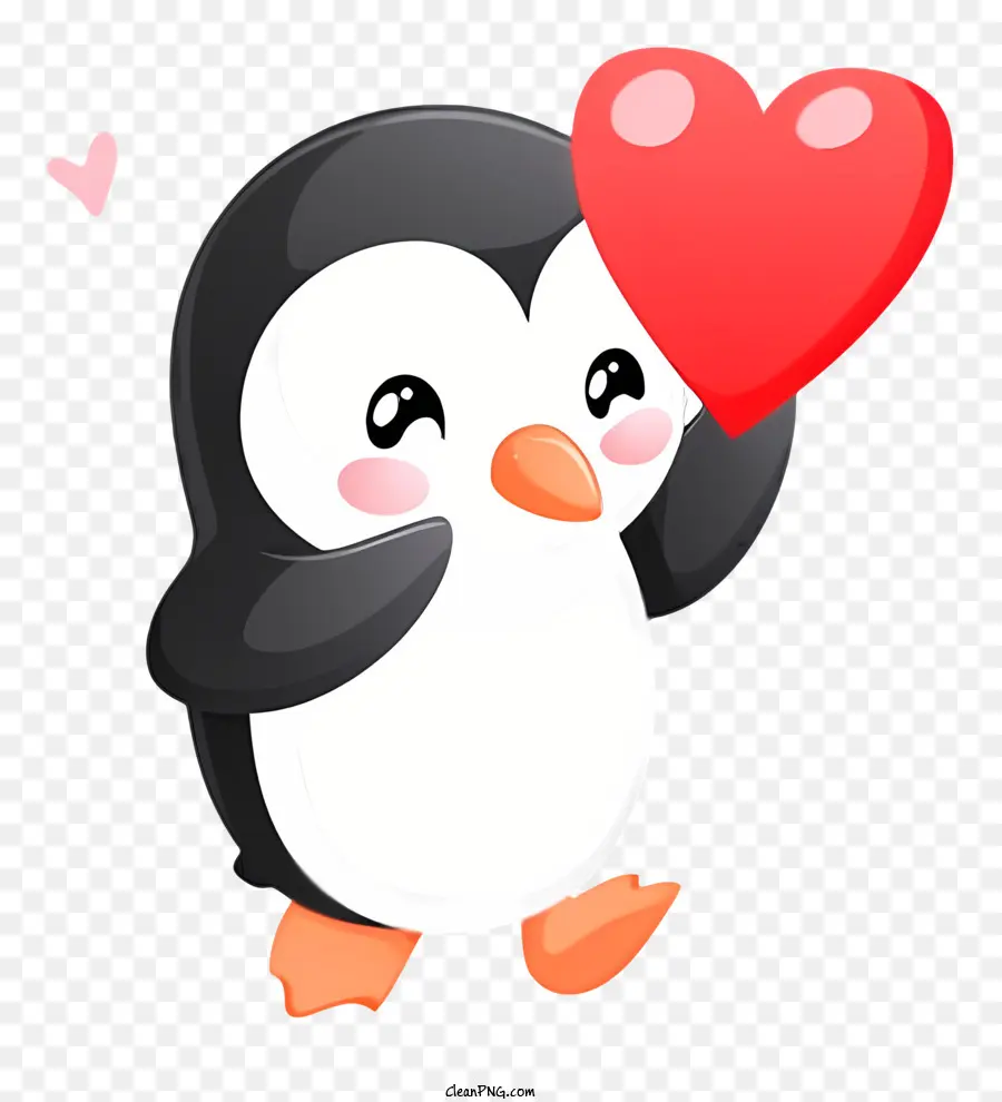 Valentine Penguin Simplistic Vector Art，Pinguim PNG