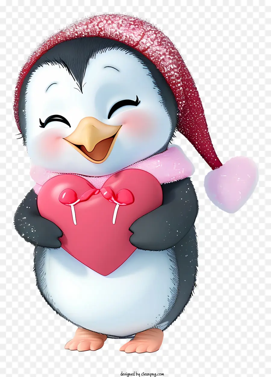 Valentine Penguin，Cartoon Penguin PNG
