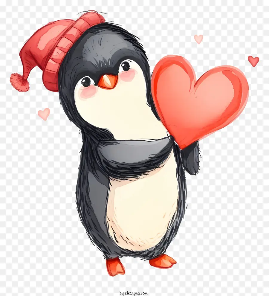 Penguin De Namorado Desenhado à Mão，Penguin PNG