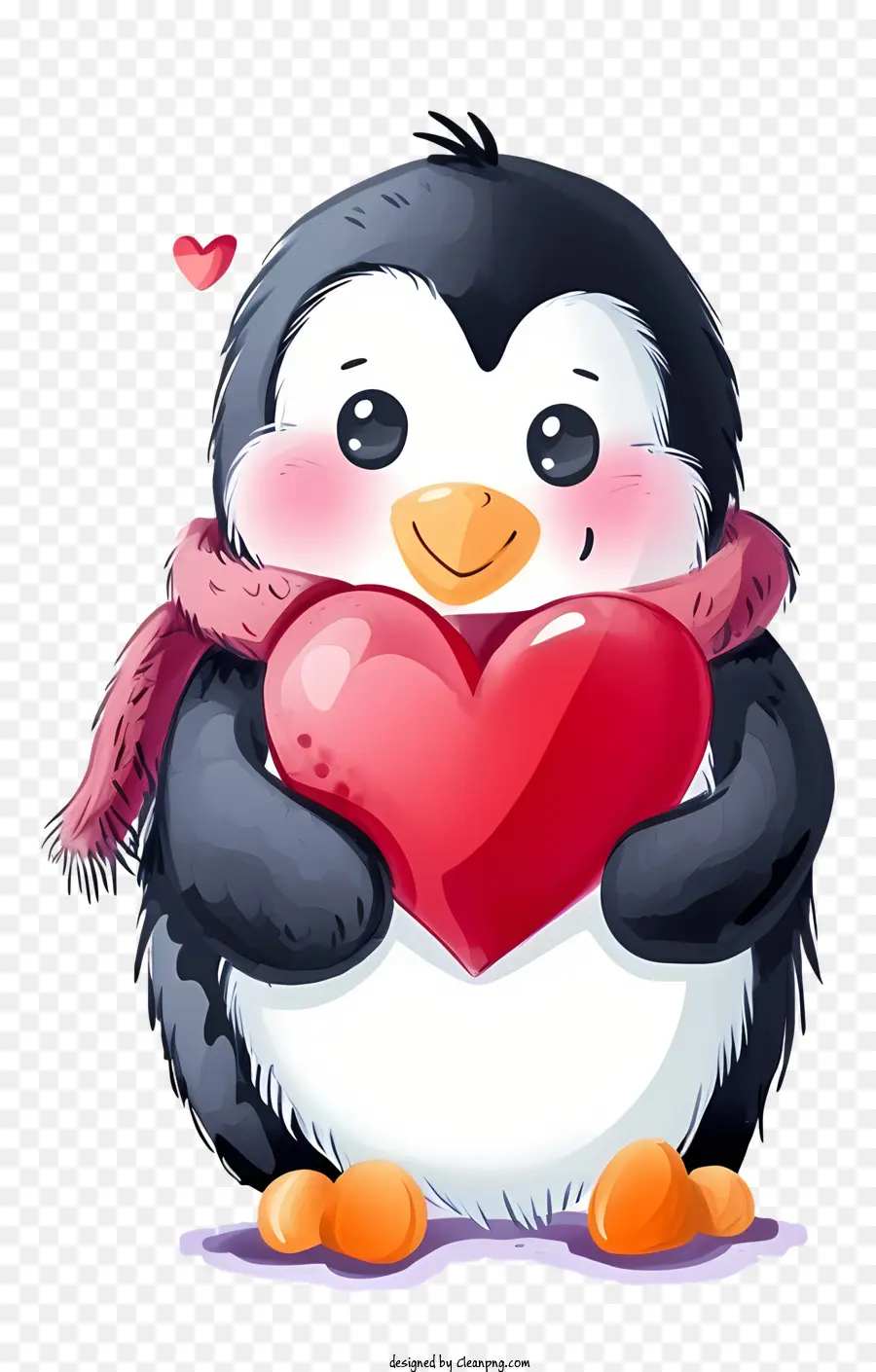 Design De Personagem De Desenho Vetorial，Valentine Penguin PNG