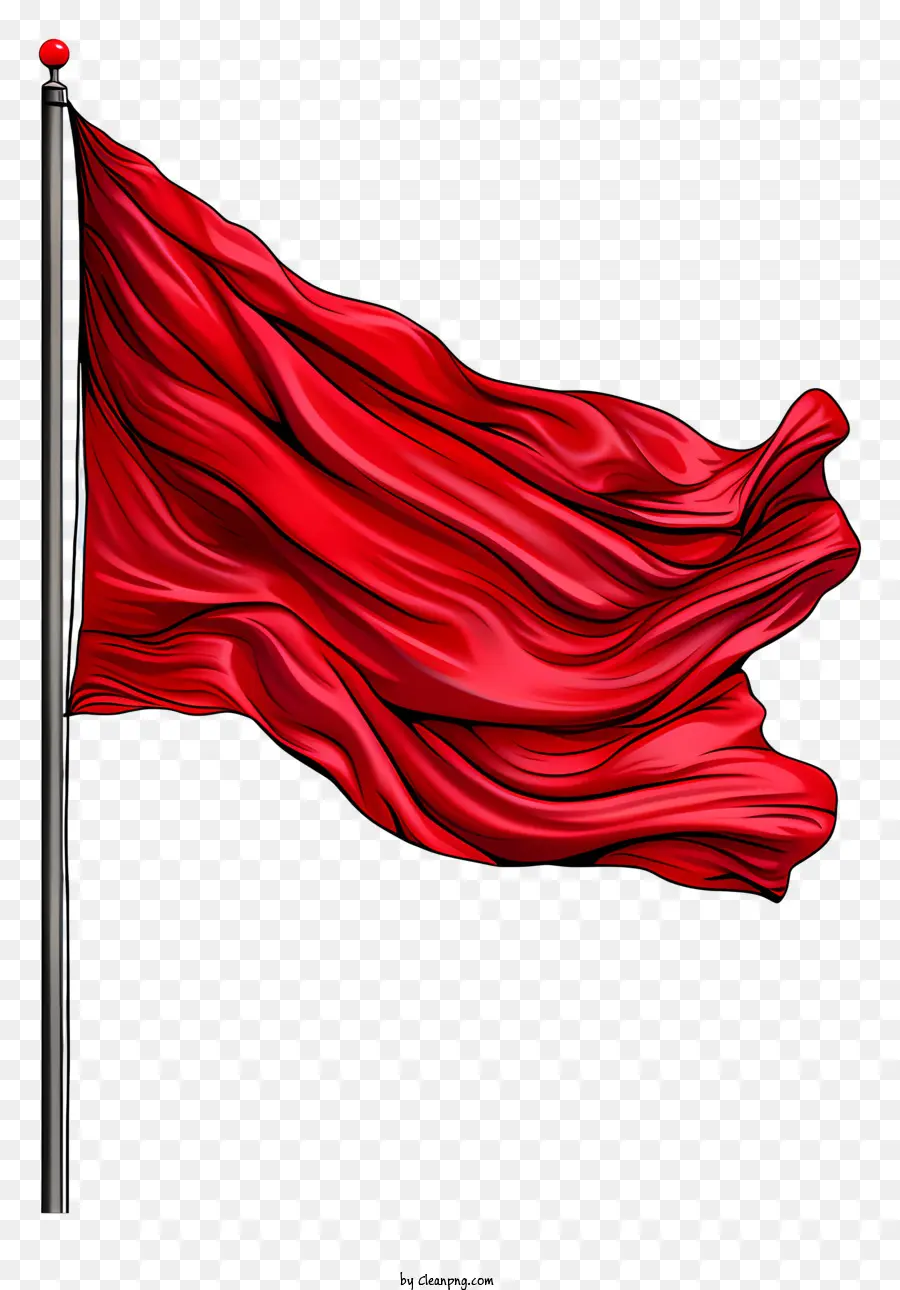 Bandeira Vermelha No Estilo Doodle，Bandeira Vermelha PNG
