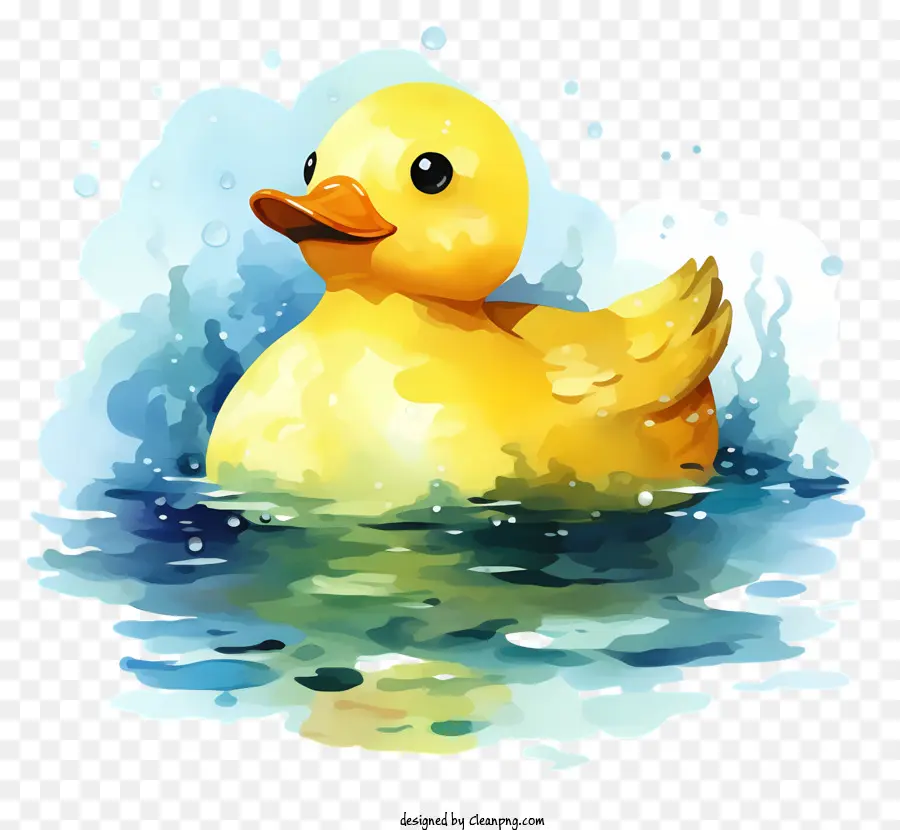 Pato De Borracha Em Aquarela，Pintura PNG