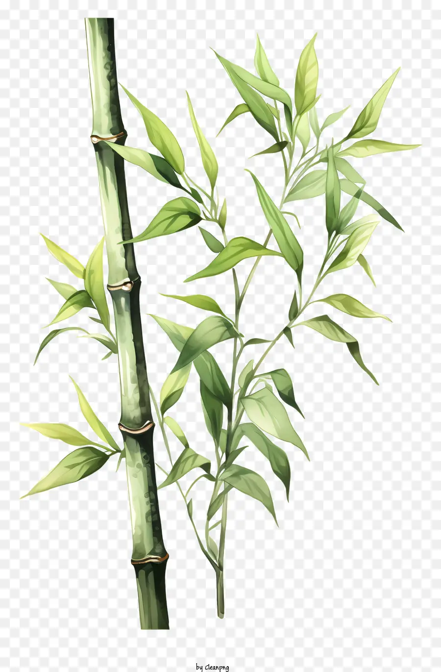 Haste De Bambu Em Aquarela，Broto De Bambu PNG