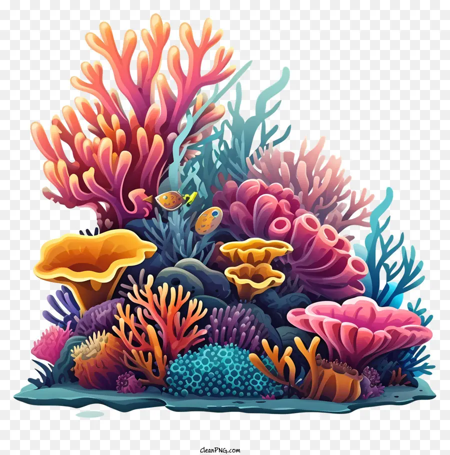 Arte Do Vetor Simplista Do Recife De Coral，Recife De Coral PNG